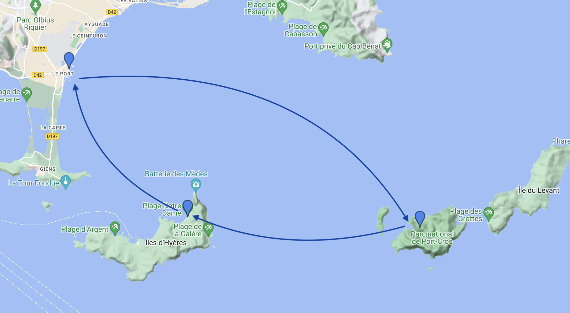 Vente bateau moteur Hyères destination portcros et porquerolles