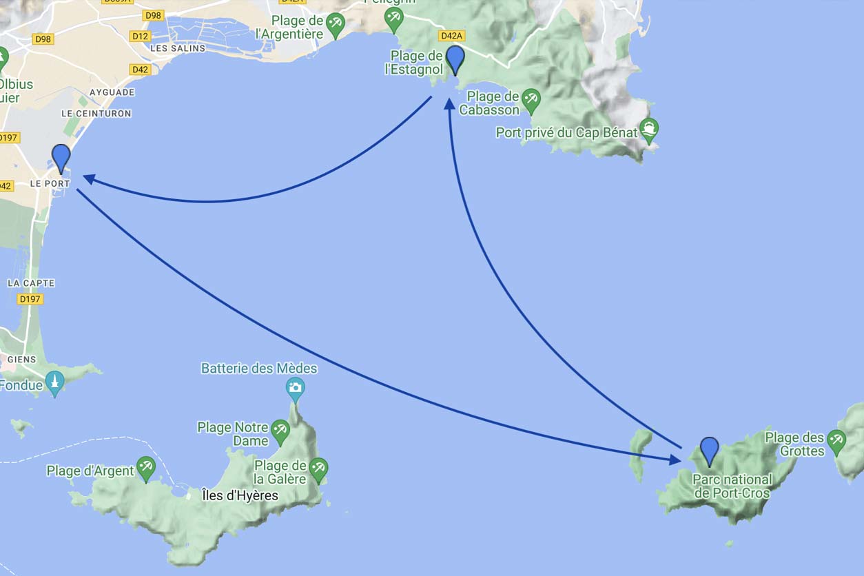 Location bateau moteur Hyères gardiennage port cros